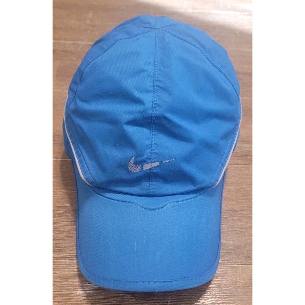 Vtg NikeFit Storm Blue Running Hat Adjustable Strap Cap Running Yoga Tennis Nike